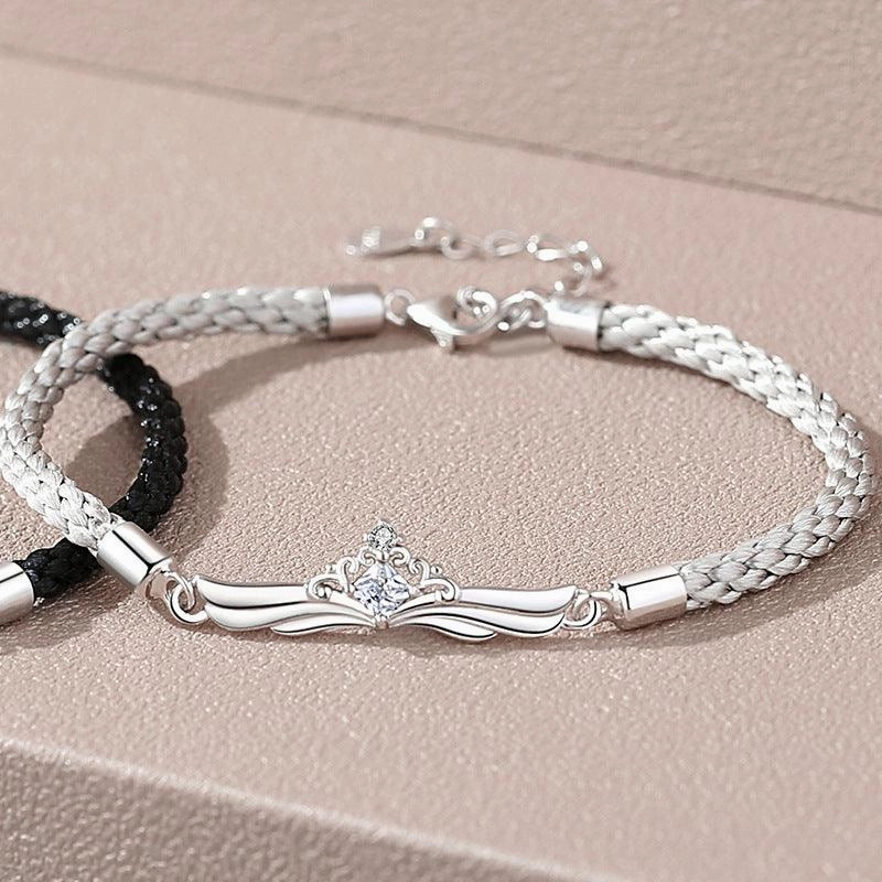 Men's And Women's Pair Creative All Match Sterling Silver Bracelet