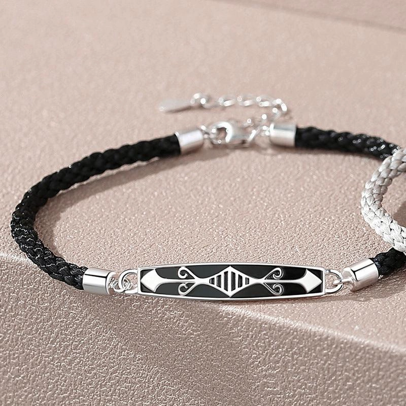 Men's And Women's Pair Creative All Match Sterling Silver Bracelet