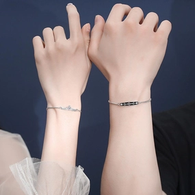 Men's And Women's Pair Creative All Match Sterling Silver Bracelet 
