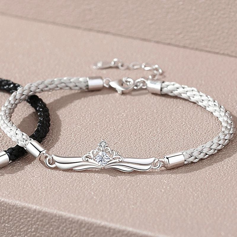 Men's And Women's Pair Creative All Match Sterling Silver Bracelet