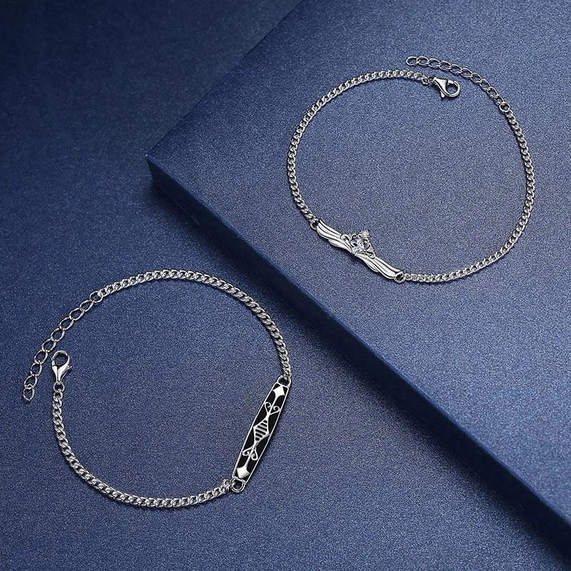 Men's And Women's Pair Creative All Match Sterling Silver Bracelet