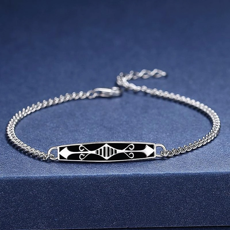 Men's And Women's Pair Creative All Match Sterling Silver Bracelet