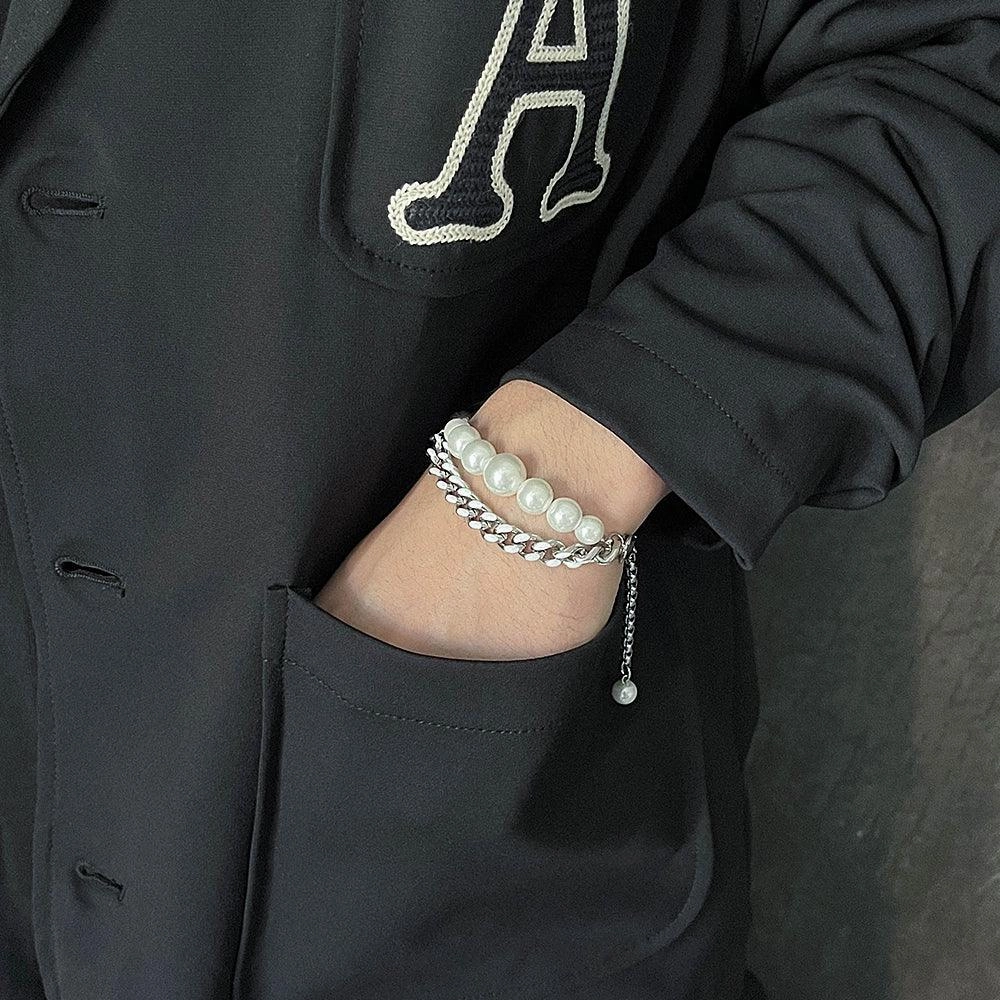 Men's And Women's Pearl Cuba Double Bracelet 