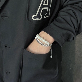 Men's And Women's Pearl Cuba Double Bracelet 