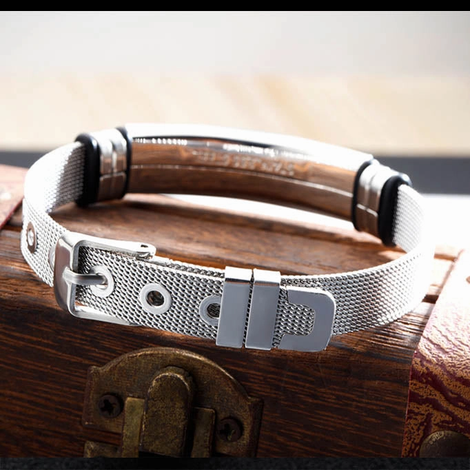 Men's cross steel bracelet