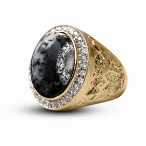 Men's Dendrite Opal Ring 