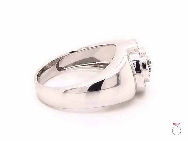 Men's Diamond Halo Ring in 14k  White Gold