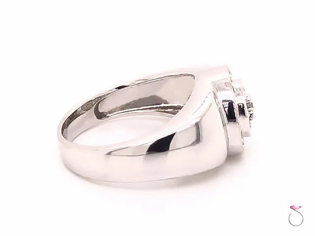 Men's Diamond Halo Ring in 14k  White Gold