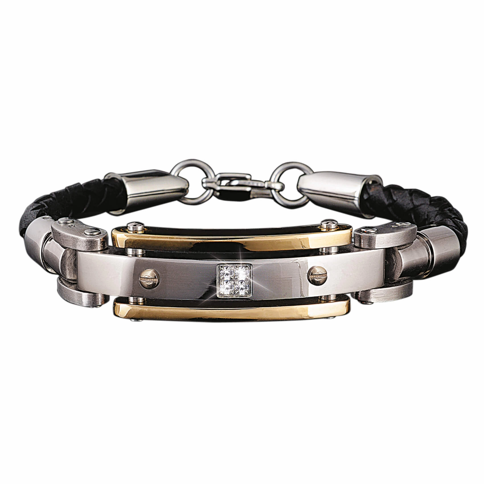 Men's Diamond Leather Bracelet 