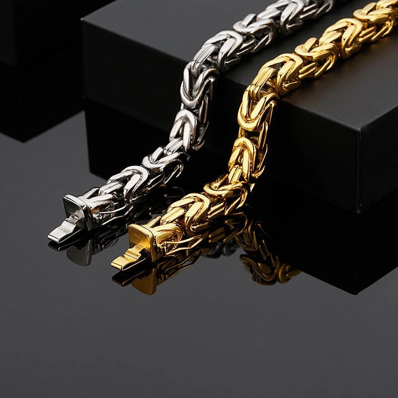 Men's Fashion Stainless Steel Square Chain Bracelet