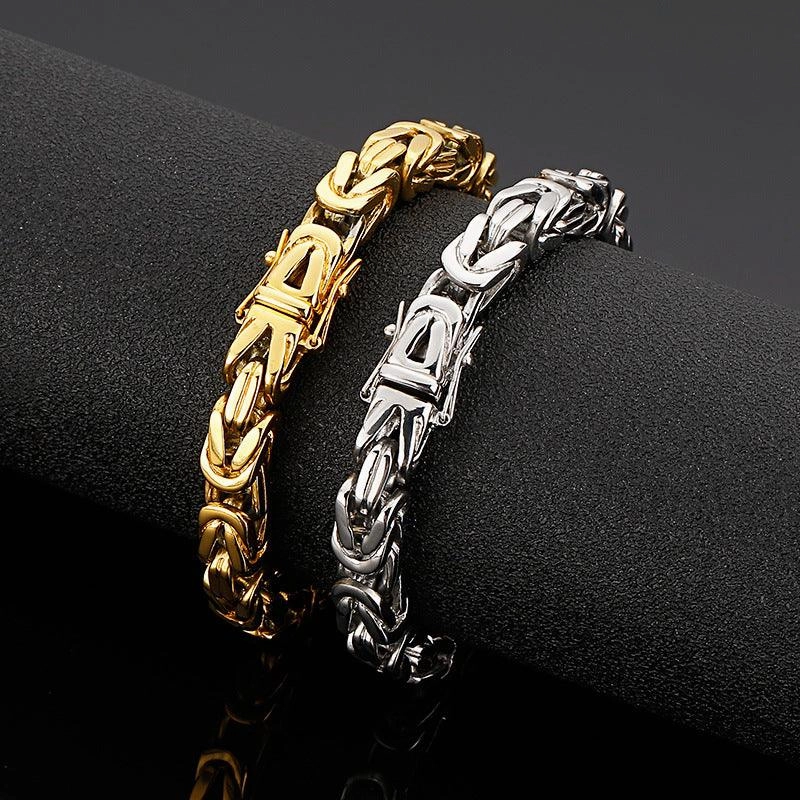Men's Fashion Stainless Steel Square Chain Bracelet