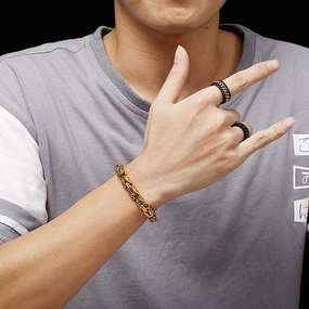 Men's Fashion Stainless Steel Square Chain Bracelet 