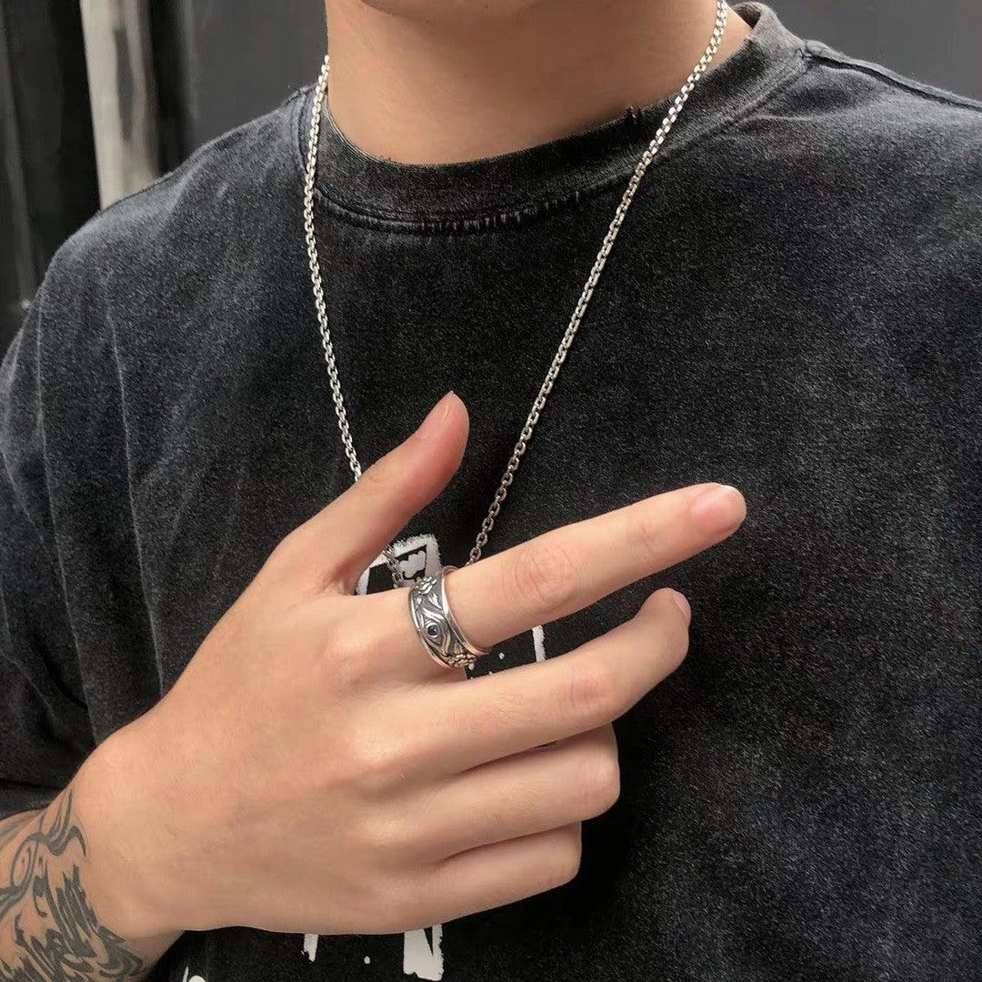 Men's Personalized Retro Horus Eye Ring 