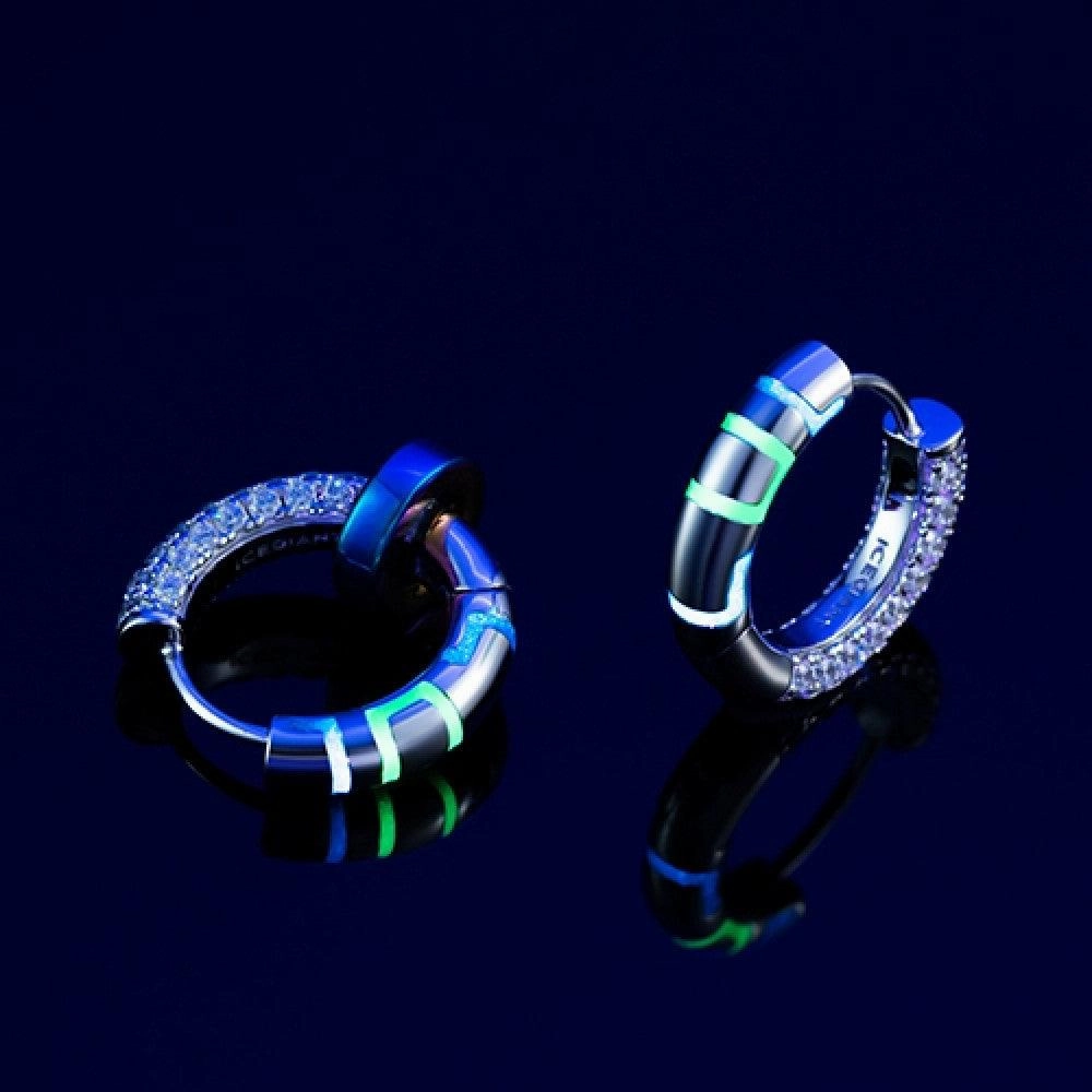 Men's Sterling Silver Luminous Earrings