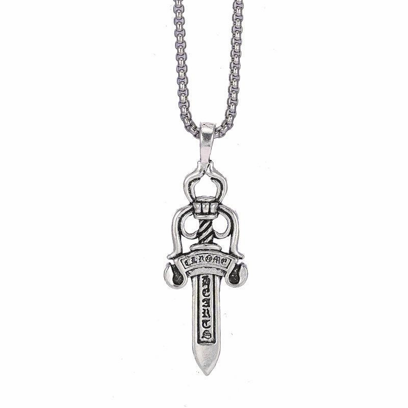 Men's Vintage Cross Sword Punk Pendant Necklace