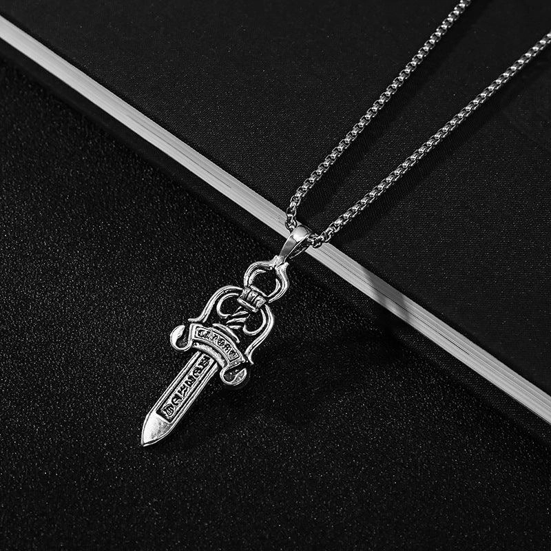 Men's Vintage Cross Sword Punk Pendant Necklace