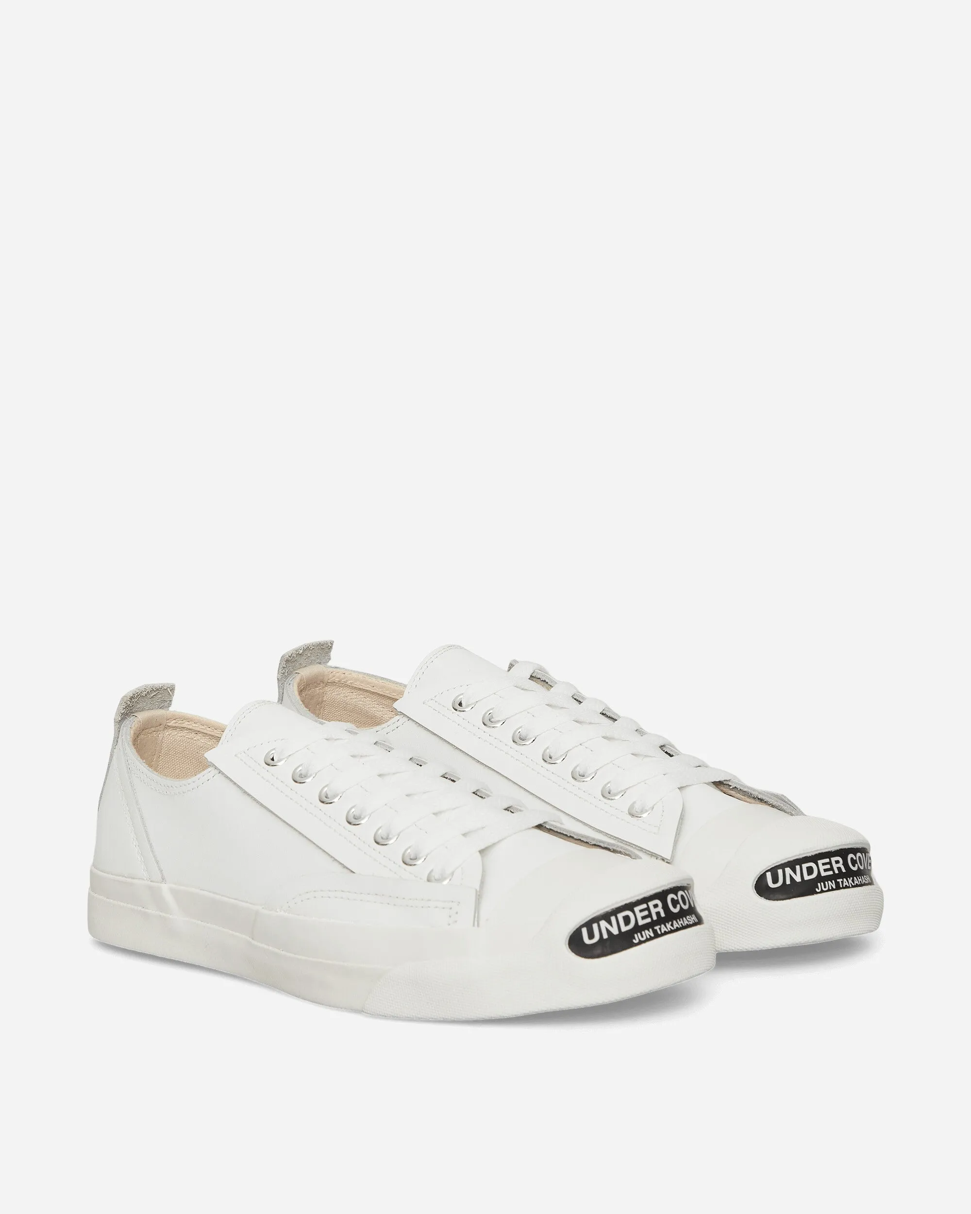 Herren Sneaker aus Leder mit Zehen-Logo in Weiß