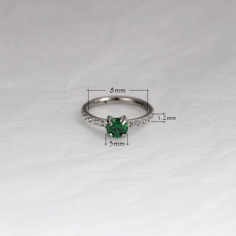 Micro Inlaid Zircon 8mm Small Studs