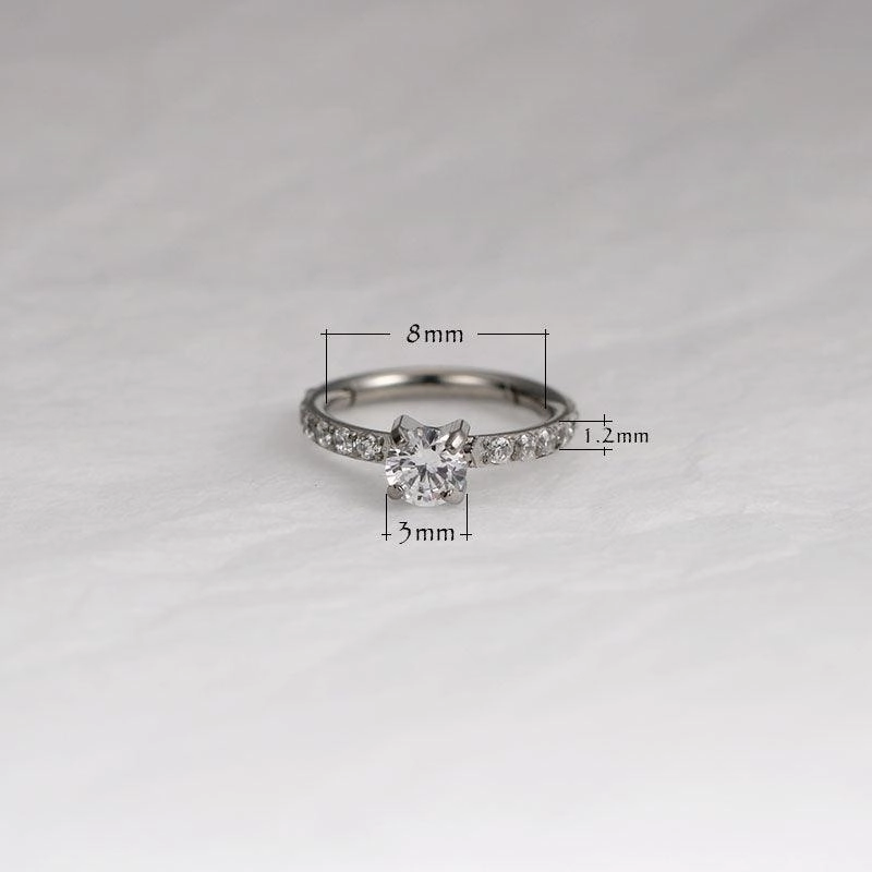Micro Inlaid Zircon 8mm Small Studs