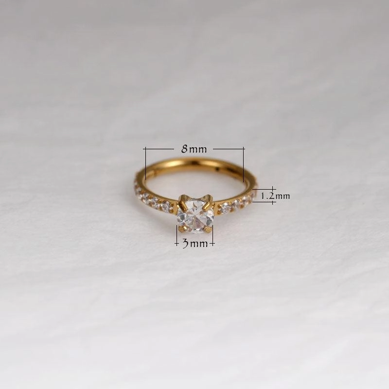 Micro Inlaid Zircon 8mm Small Studs