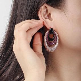 Micro-zircon Inlaid Water Drop Ear Environmental Protection Color 