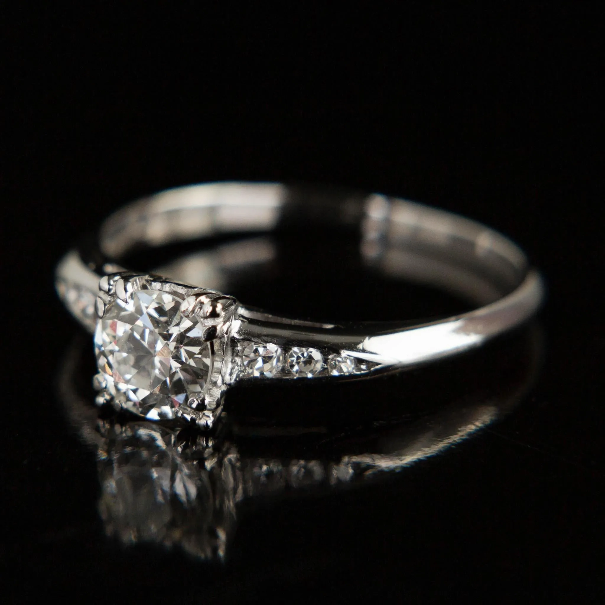 Mid Century Platinum Diamond Ring | Circa 1950