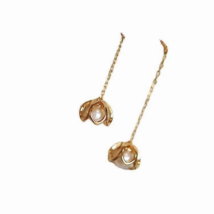 Mid Length Tassel Lily Of The Valley Pearl Earrings