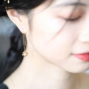Mid Length Tassel Lily Of The Valley Pearl Earrings 