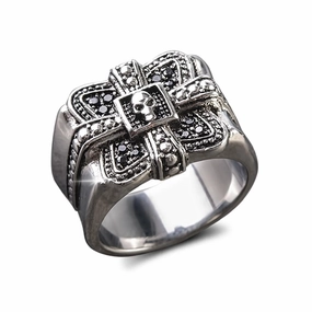 Midnight Skull Steel Ring 