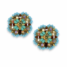 MIGUEL ASES - CRYSTAL MIYUKI BEAD STUF EARRINGS ear-ear-stud  
