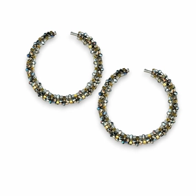 MIGUEL ASES - MIYUKI CRYSTAL BEAD PYRITE EARRINGS ear-ear-stud  