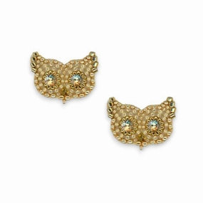MIGUEL ASES - OWL STUD EARRINGS WITH SWAROVSKI CRYSTALS ear-ear-stud  