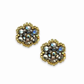 MIGUEL ASES - PYRITE MIYUKI FLOWER EARRING ear-ear-stud  