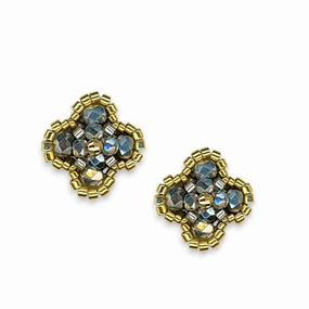 MIGUEL ASES - PYRITE MIYUKI FLOWER EARRING ear-ear-stud  