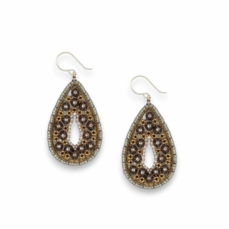 MIGUEL ASES - SWAROVSKI MIYUKI PEAR SHAPE EARRINGS ear-ear-stud  