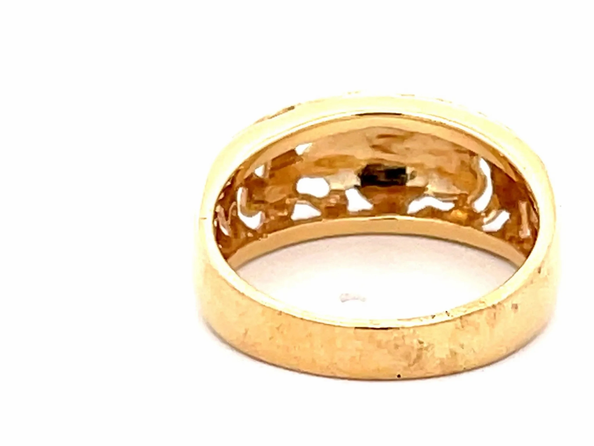 Mings Chrysanthemum Cutout Band Ring in 14k Yellow Gold