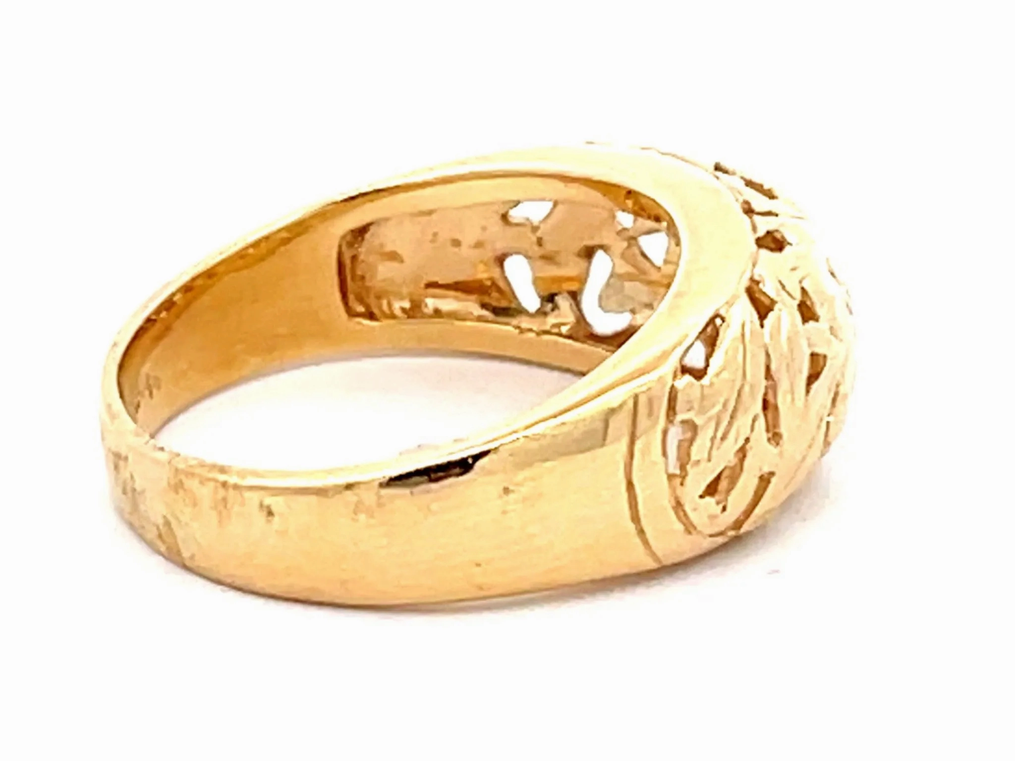 Mings Chrysanthemum Cutout Band Ring in 14k Yellow Gold