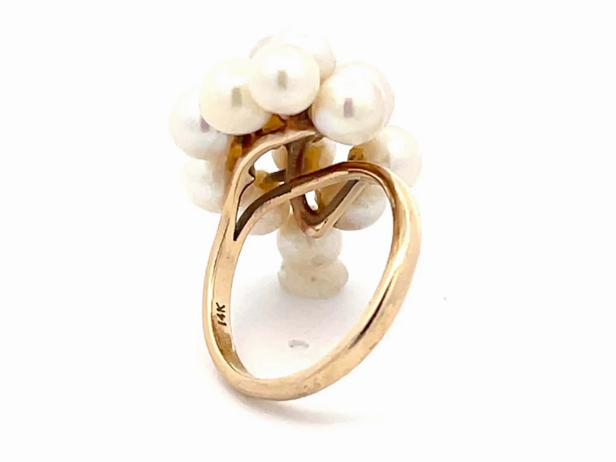 Mings Large Akoya Pearl Ring in 14k Yellow Gold