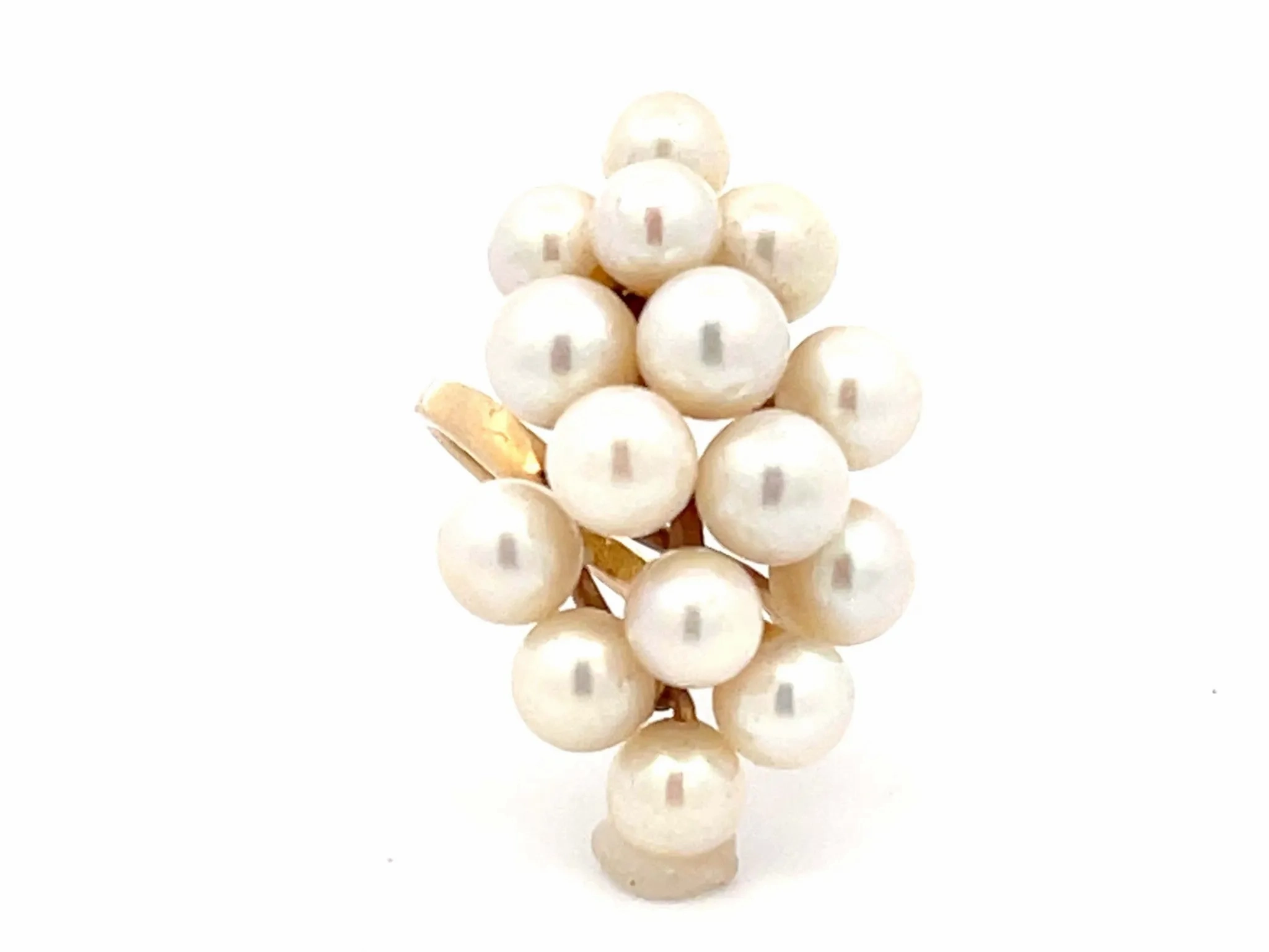Mings Large Akoya Pearl Ring in 14k Yellow Gold