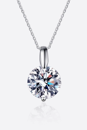 Minimalist 925 Sterling Silver Moissanite Pendant Necklace 