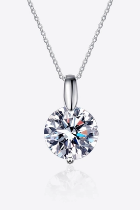 Minimalist 925 Sterling Silver Moissanite Pendant Necklace 