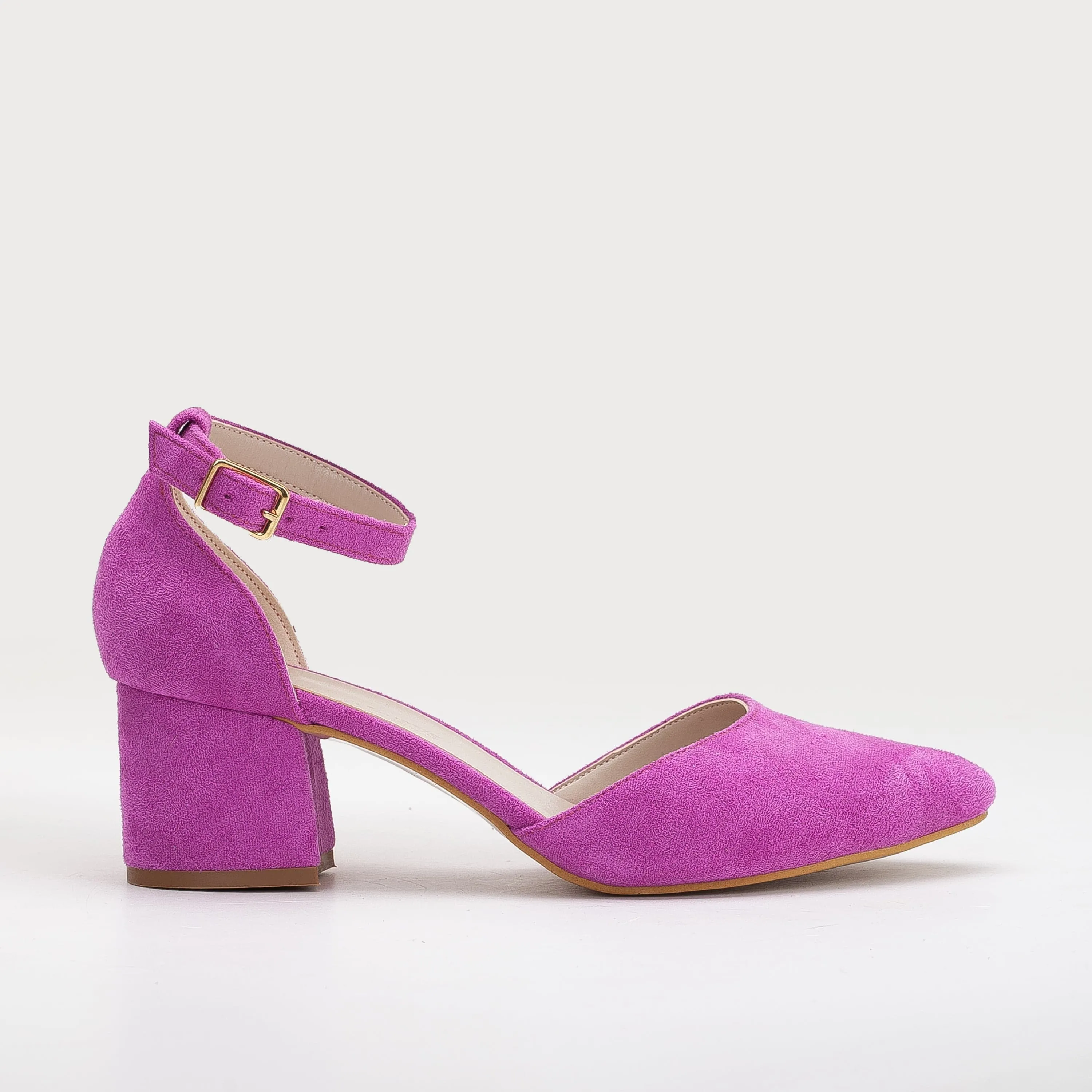 Miranda Vegan Velvet Perlen Absatzschuhe | Fuchsia