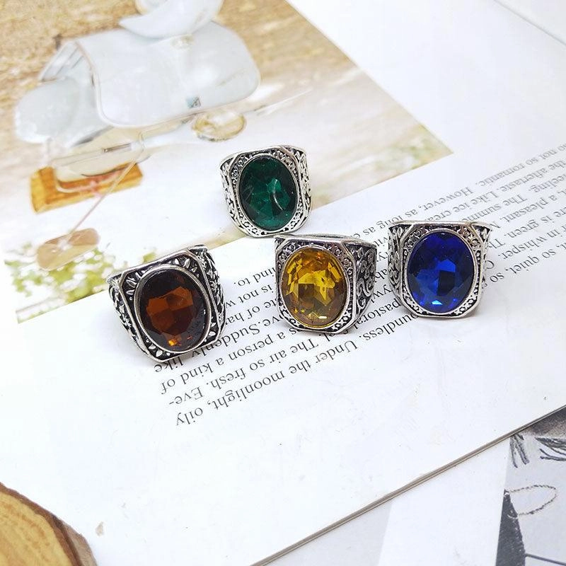 Mixed Glass Crystal Gemstone Ring