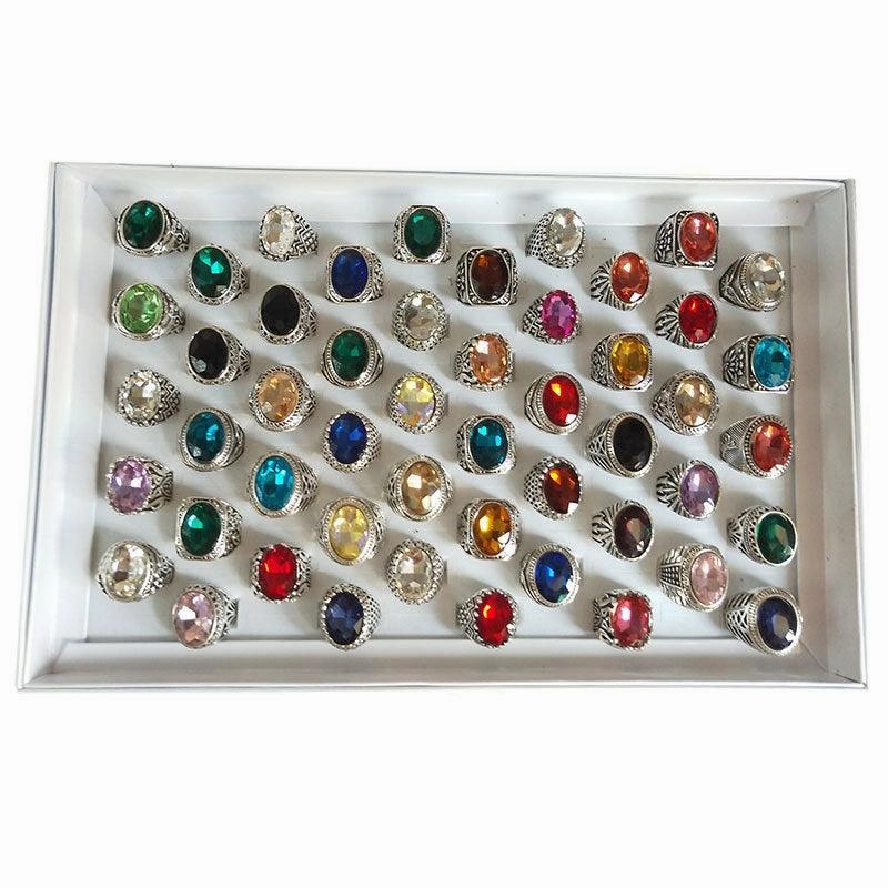 Mixed Glass Crystal Gemstone Ring