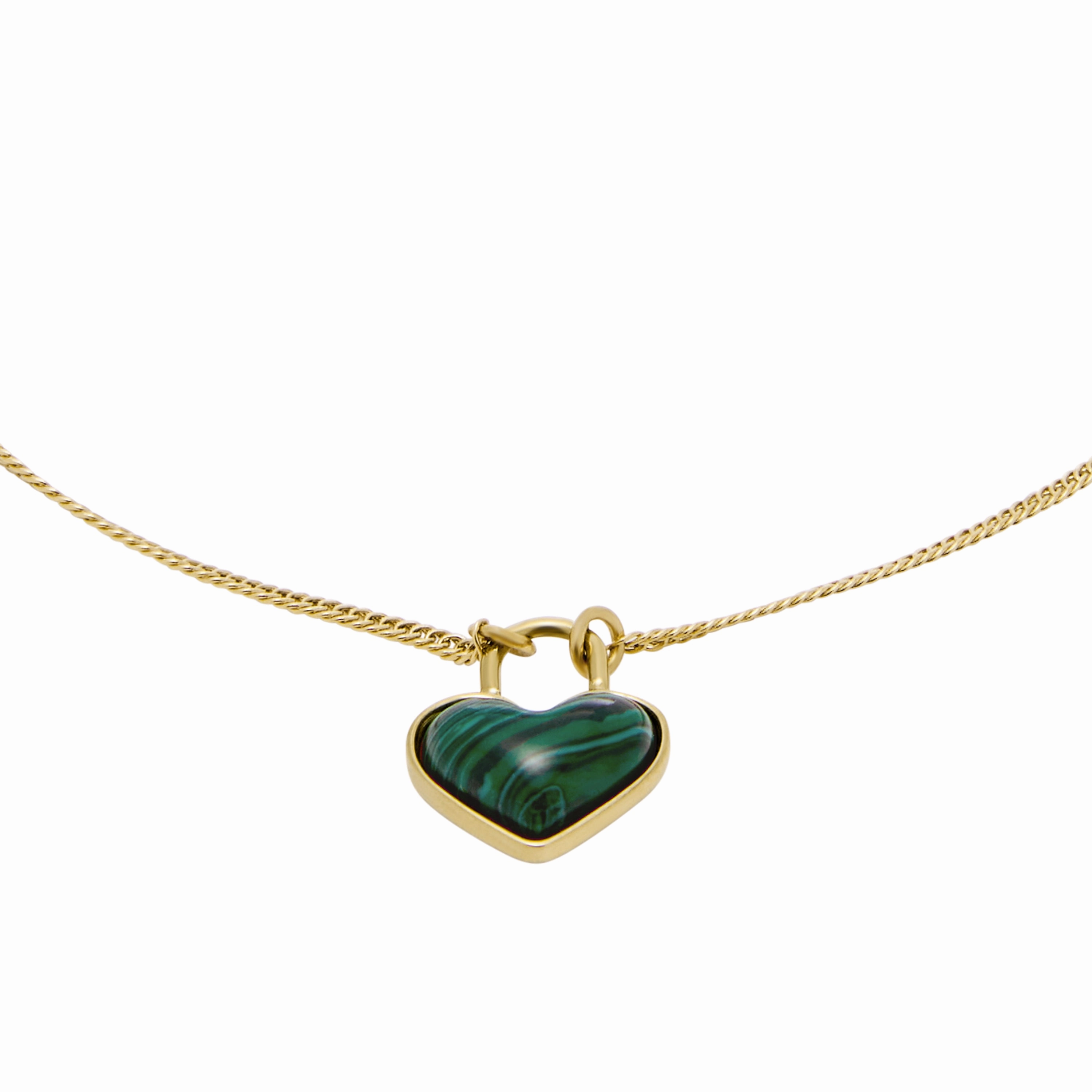 Modern Meadows Reconstituted Malachite Heart Chain Bracelet