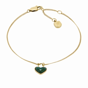 Modern Meadows Reconstituted Malachite Heart Chain Bracelet fashion-jewelry  