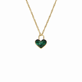 Modern Meadows Reconstituted Malachite Heart Pendant Necklace fashion-jewelry  
