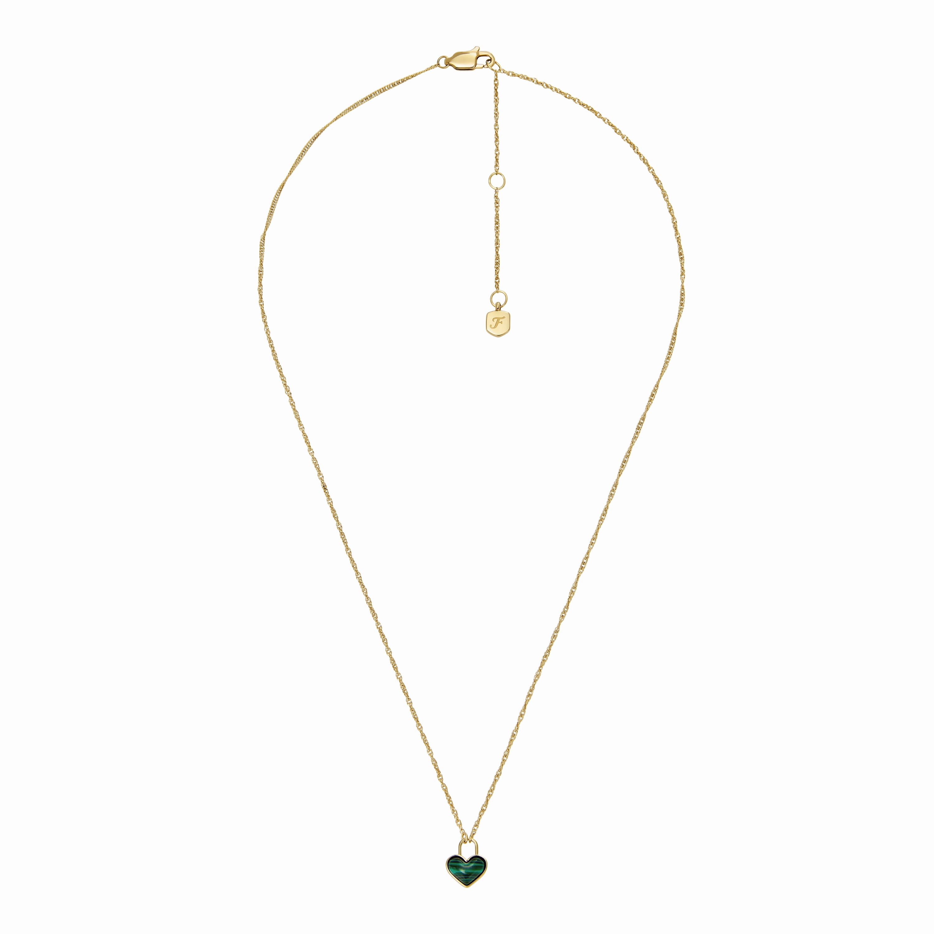 Modern Meadows Reconstituted Malachite Heart Pendant Necklace