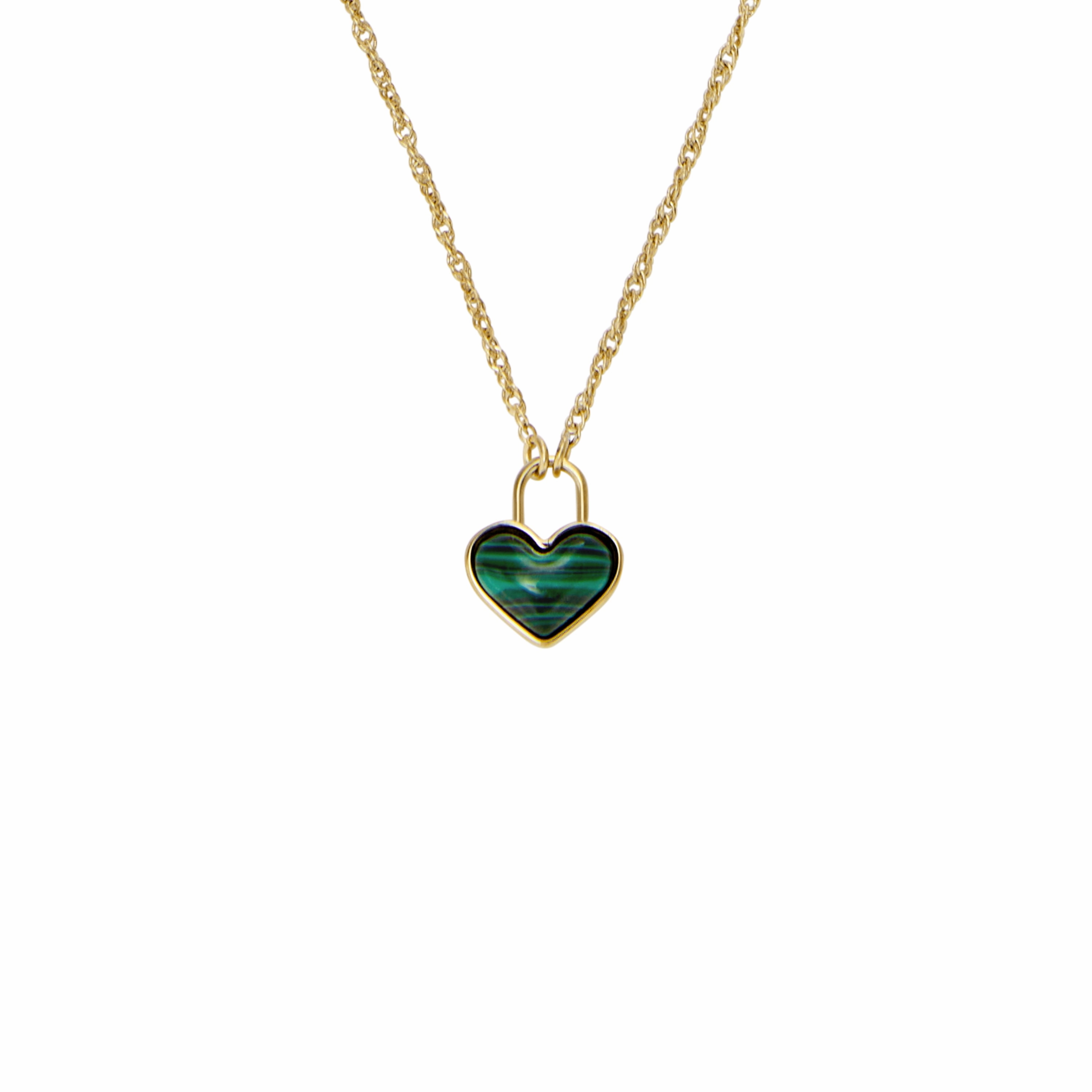 Modern Meadows Reconstituted Malachite Heart Pendant Necklace fashion-jewelry  