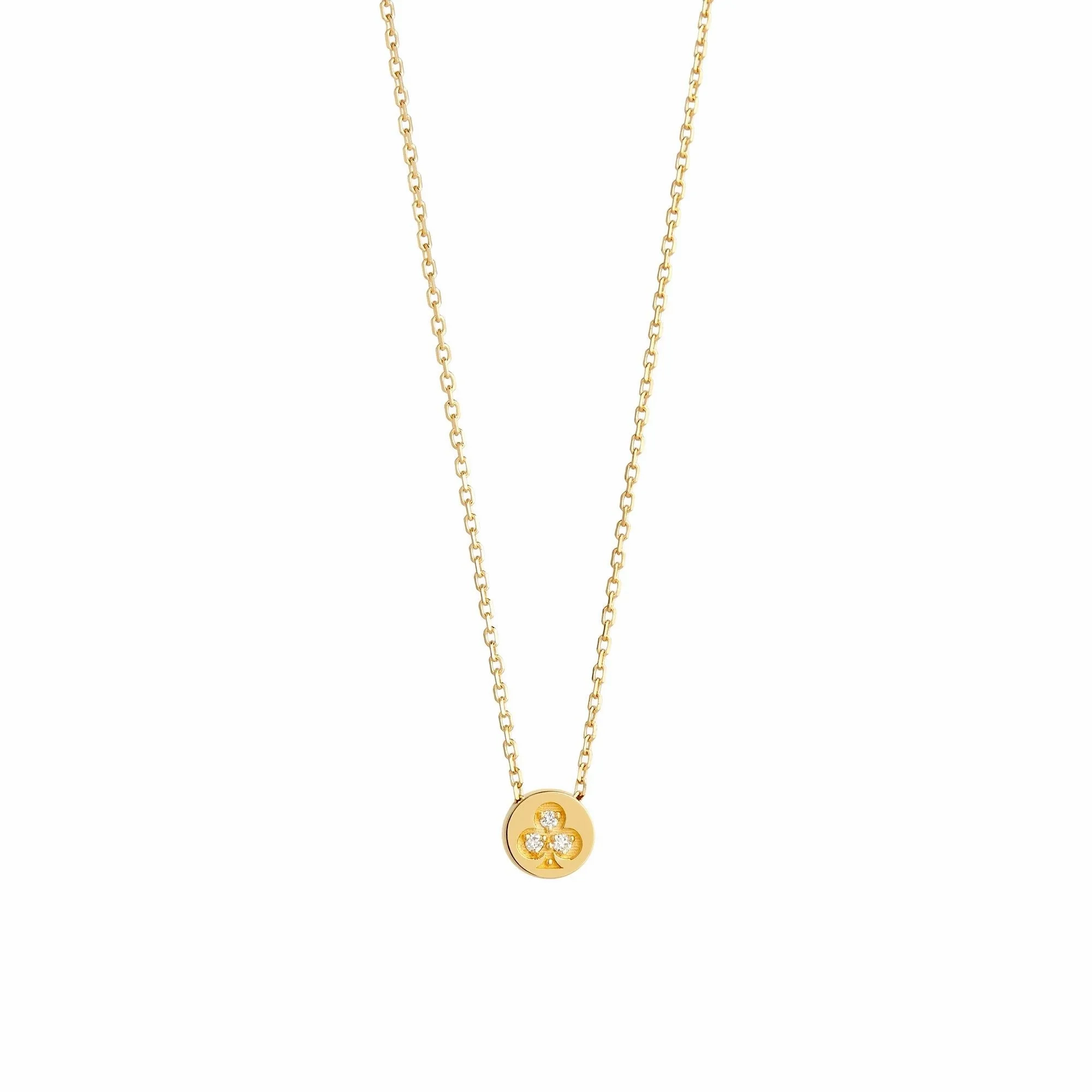 Modern Words Fine Clubs 18K Gold Necklace w. Diamond
